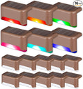 SOLPEX Color Changing Solar Deck Lights, 16 Pack Waterproof LED Lights by Solpex