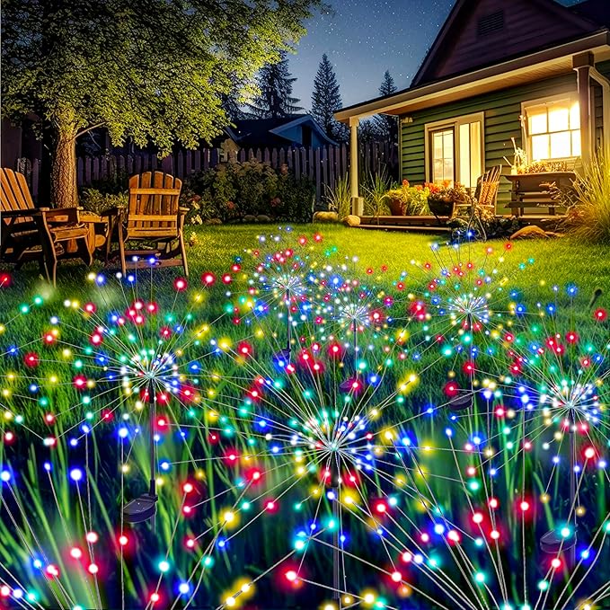 GIGALUMI Garden Decor Outdoor Lights 120LED 2Pack, Solar Garden Lights Outside - Image 9
