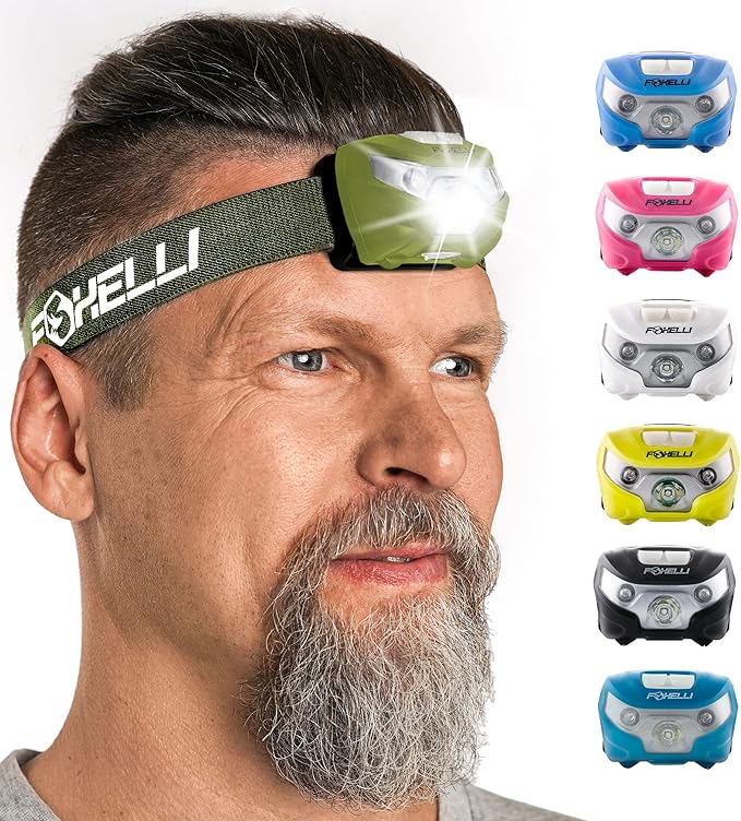 Foxelli USB-C Rechargeable LED Headlamp – Super Bright, Lightweight Head Lamp - Image 7