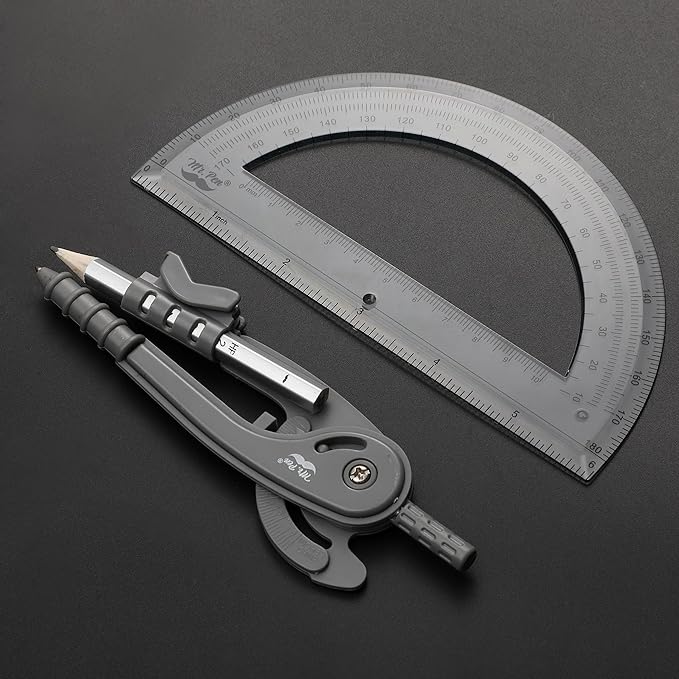 Mr. Pen- Geometry Compass and Protractor Set, 6 Inch Compass, 6 Inch Protractor - Image 5