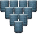 YOUBET 24PCS Plastic Hobnail Drinking Glasses - 14 Oz Blue Vintage Glasses by YOUBET