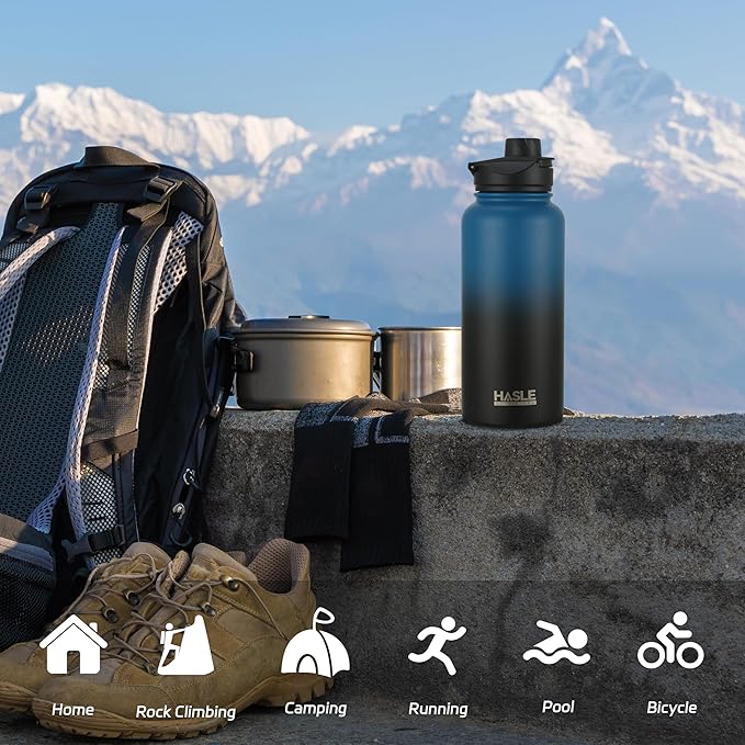 HASLE OUTFITTERS 32 oz Insulated Water Bottle Stainless Steel Double Walled - Image 6