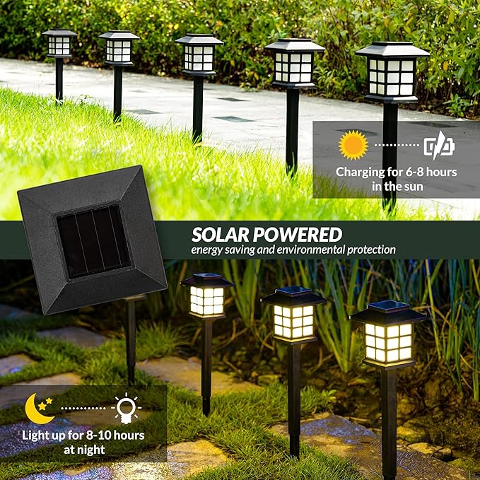 SOLPEX Solar Outdoor Lights, 12 Pack Solar Path Lights, Walkway Lights Outdoor - Image 5