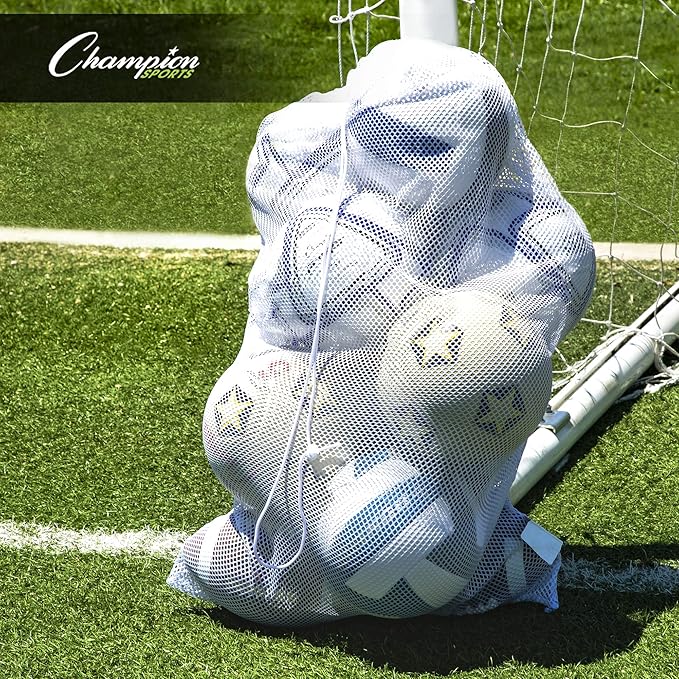 Champion Sports Mesh Equipment Bag – Heavy-Duty Nylon Drawstring Bag - Image 8