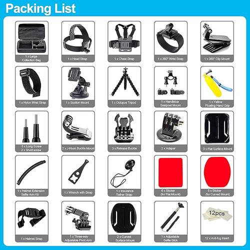 61 in 1 Action Camera Accessories Kit - Image 2