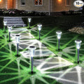 Eyrosa Solar Outdoor Lights, 10 Pack Waterproof Stainless Steel Solar Stake by EYROSA