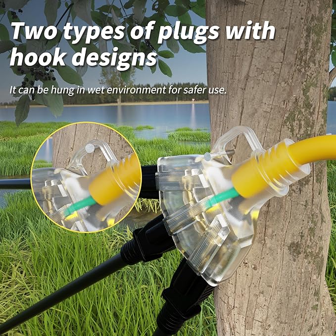 PlugSaf 25 FT 12/3 Gauge Outdoor Extension Cord - Image 4