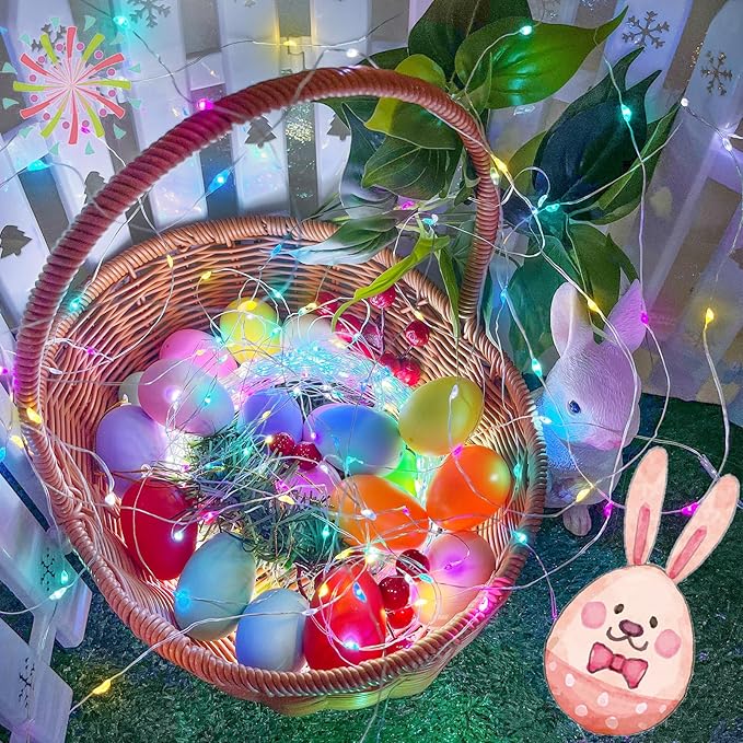 4-Pack Easter Lights Battery Operated, Pastel Fairy Lights - Image 5