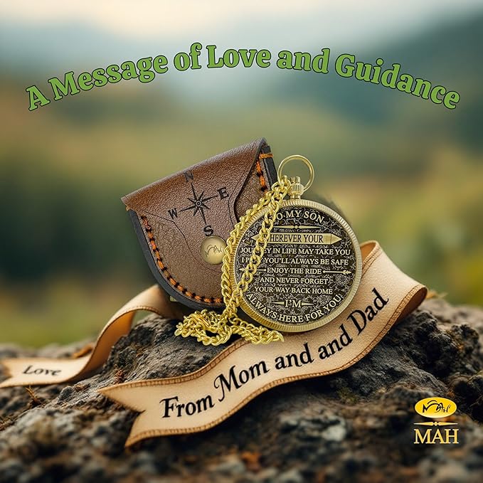 Brass Compass Gift to My Son Never Forget I Love You, Sentimental Keepsake from - Image 6