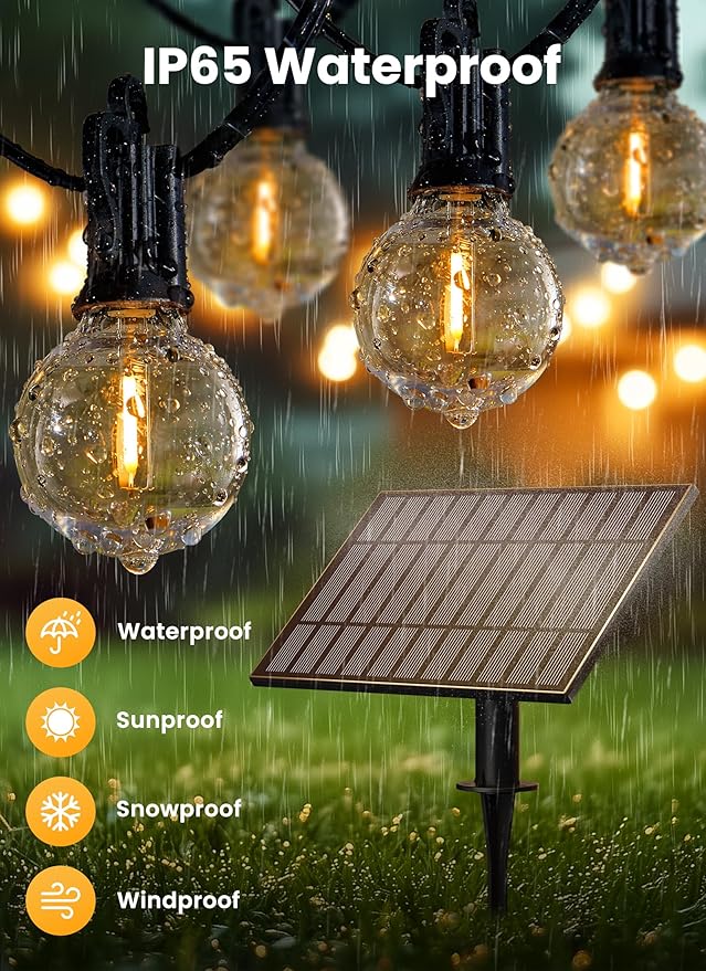Brightown 208FT Solar String Lights Outdoor - Image 3