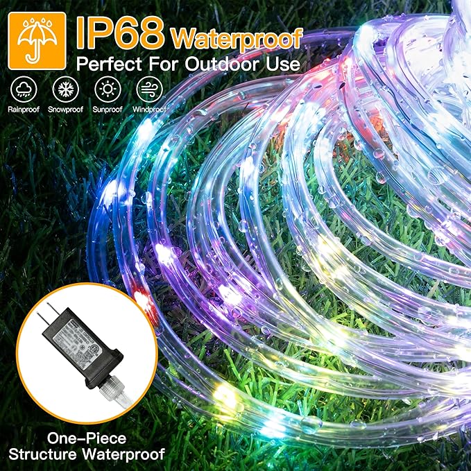 Ollny Rope Lights Outdoor Color Changing, 99FT 300 LED Waterproof Plug in - Image 4