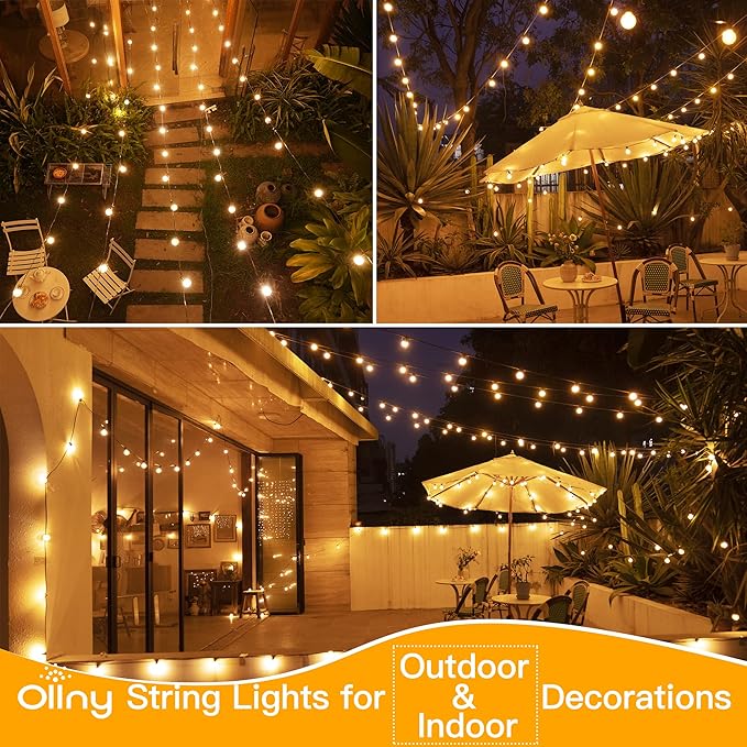 Ollny 100FT Outdoor String Lights, Waterproof Connectable Shatterproof Outside - Image 6