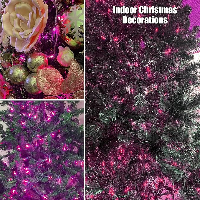 HISHINY Christmas Lights 100 Count Pink Christmas Tree String Lights - Image 5