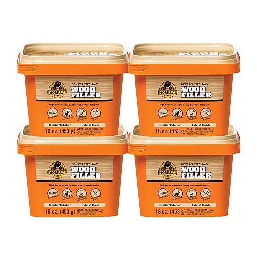 Gorilla All Purpose Wood Filler, Natural Finish, 16 Ounce Tub by Gorilla