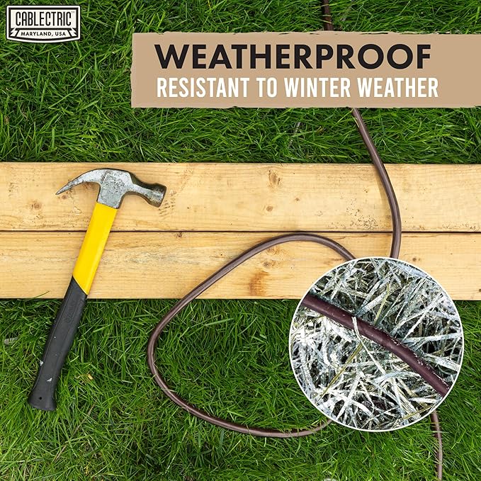 Brown Outdoor Extension Cord 50 ft, 16/3 Heavy Duty Cable - Image 4