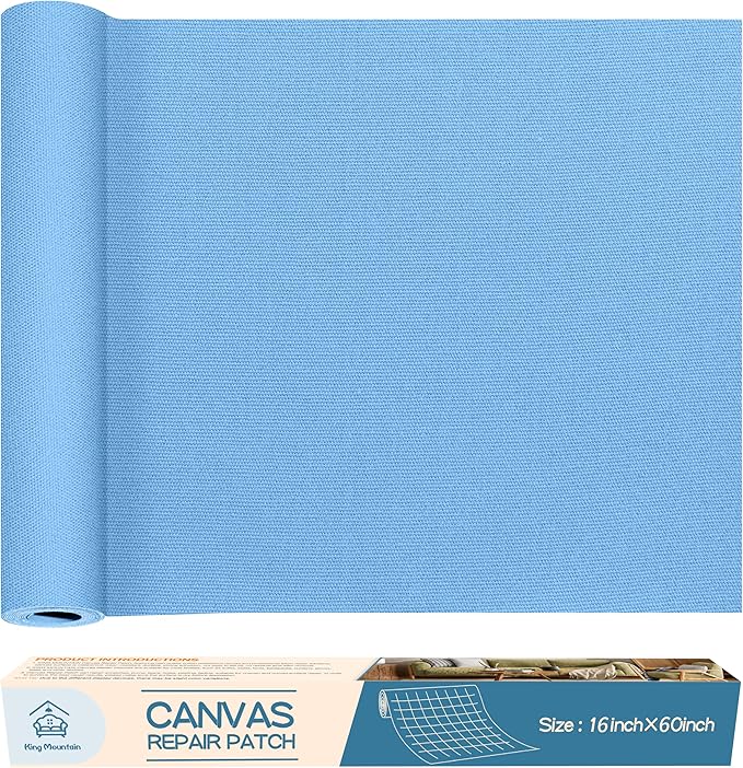 KING MOUNTAIN Canvas Repair Patch 16×60 Inch Self-Adhesive Waterproof Fabric by ForABetterHomeLife