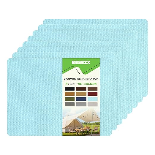 Besezx Canvas Repair Patch, Outdoor Gear Patch, 7.87x5.9 Inches 8PCS, by Besezx