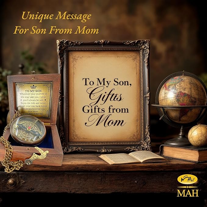 Brass Compass Gift to My Son Never Forget I Love You, Sentimental Keepsake from - Image 7
