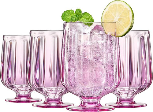 15oz Unbreakable Premium Drinking Glasses Set of 4 by Khen