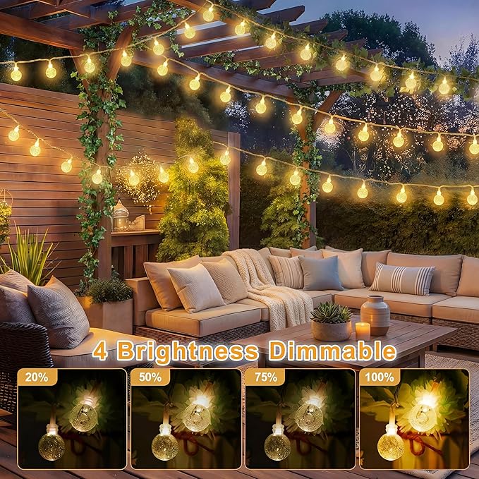 OMIKA Globe Outdoor String Lights Plug in, Connectable 66ft 120LED Crystal Ball - Image 2