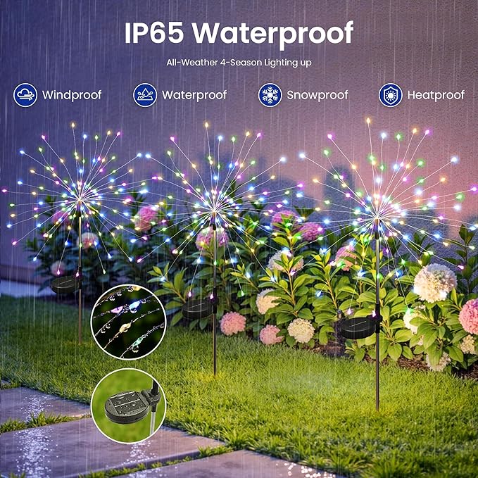 Solar Lights Outdoor, 120LED 6pack Fairy Garden Lights Decor - Image 4