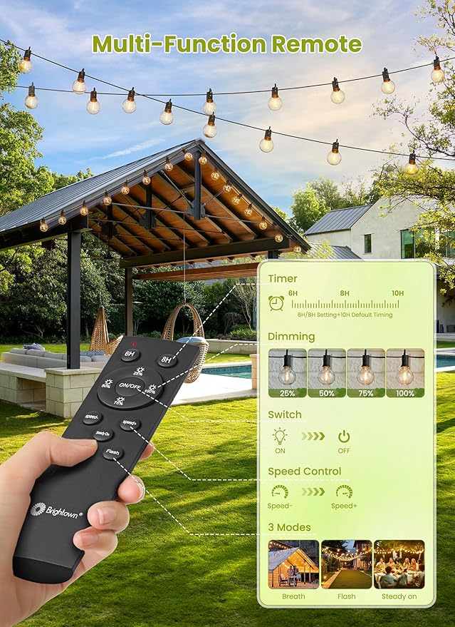 Brightown 75FT Solar String Lights Outdoor Waterproof - Image 2