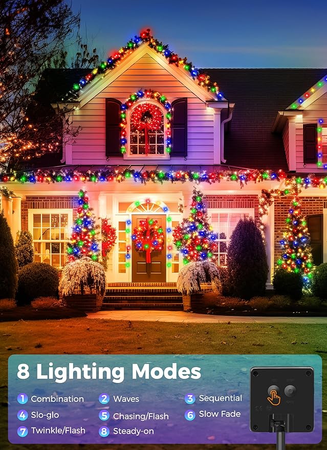 Minetom Solar String Lights Outdoor, 2 Pack Total 80FT 200 LED String Lights - Image 2