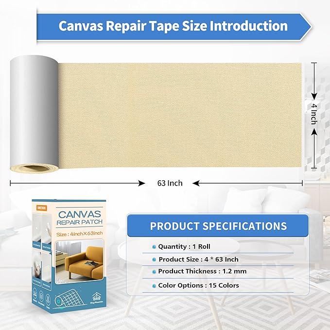 KING MOUNTAIN Canvas Repair Tape, Outdoor Gear Patch, 4×63 Inches, Waterproof - Image 4