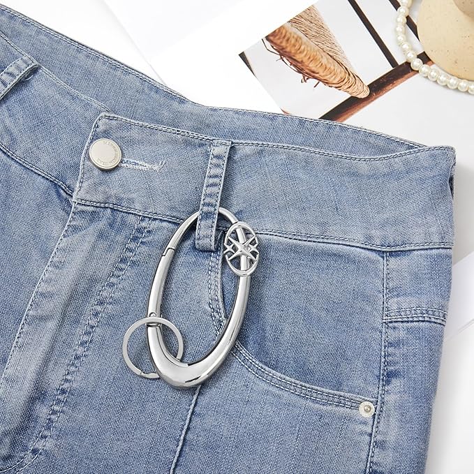 Y2K Cute Star Carabiner Keychain Cool Belt Loop Clip Starlight Heavy Duty - Image 5