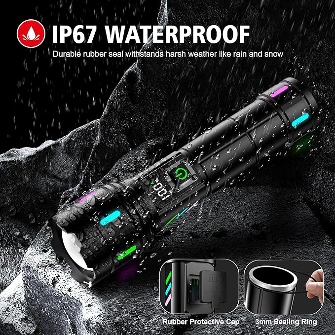 Flashlight 20000 High Lumens Rechargeable - 30W Super Bright LED Flash Light - Image 8