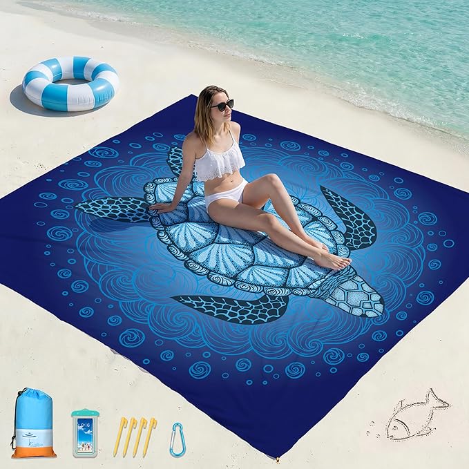Famstar Beach Blanket Oversized Extra Large 78" X 81", Waterproof Sandproof by Famstar