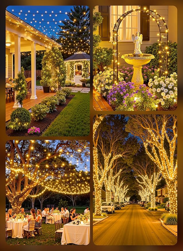 Brightown Solar String Lights Outdoor, 4 Pack Total 160FT 400 LED Solar Powered - Image 6