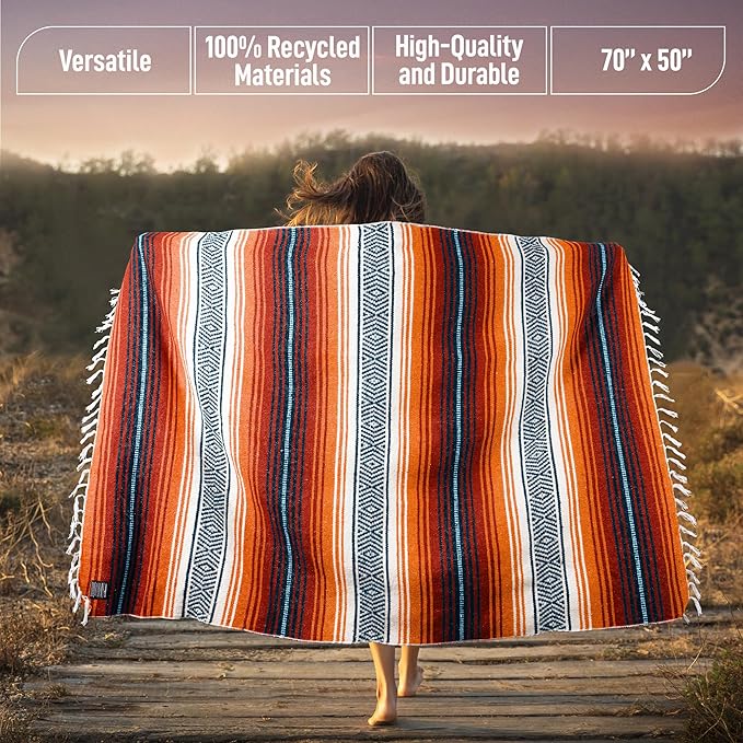 Authentic Large Handwoven Mexican Blanket - Image 3