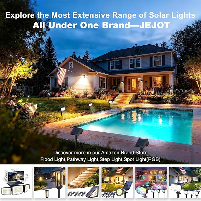 Solar Lights Outdoor Waterproof IP65, Super Bright LED, 6500K 2 Lighting Modes - Image 9
