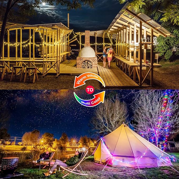 JMEXSUSS 2 Pack Solar Christmas Lights Outdoor Waterproof, 100 LED 33ft Warm - Image 6