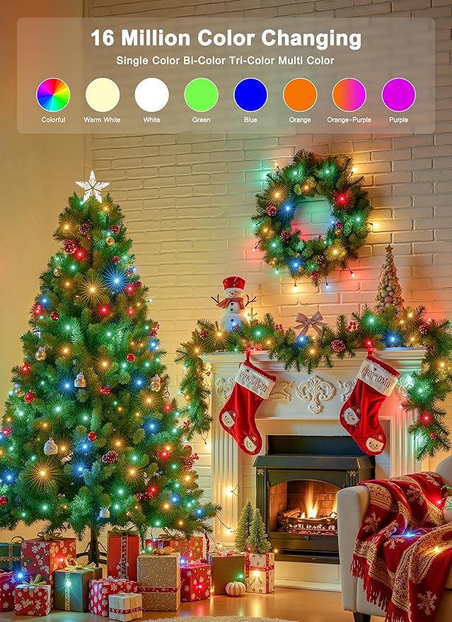 Minetom LED Color Changing Smart RGB Christmas Tree Lights, 165ft 500LED String - Image 2