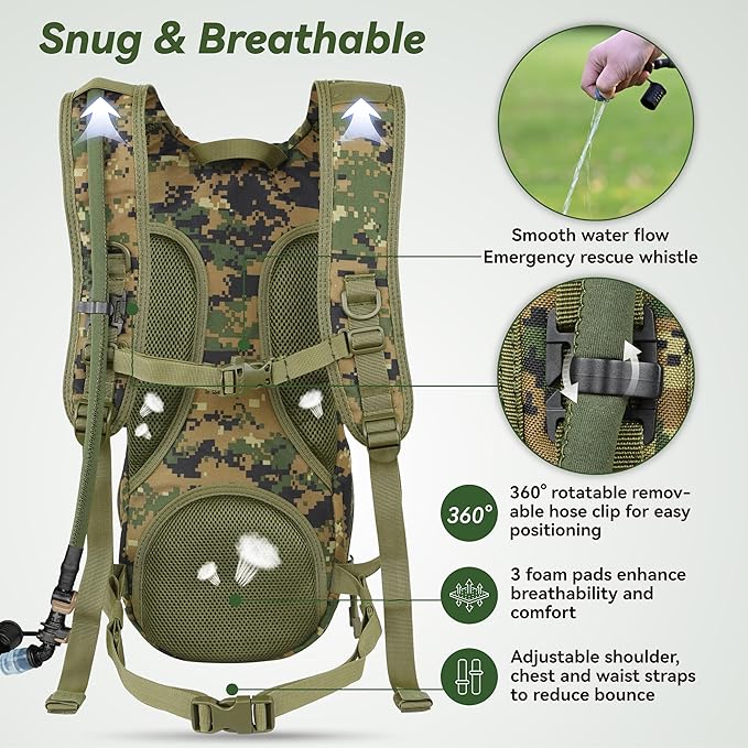 MARCHWAY Tactical Molle Hydration Pack Backpack - Image 5