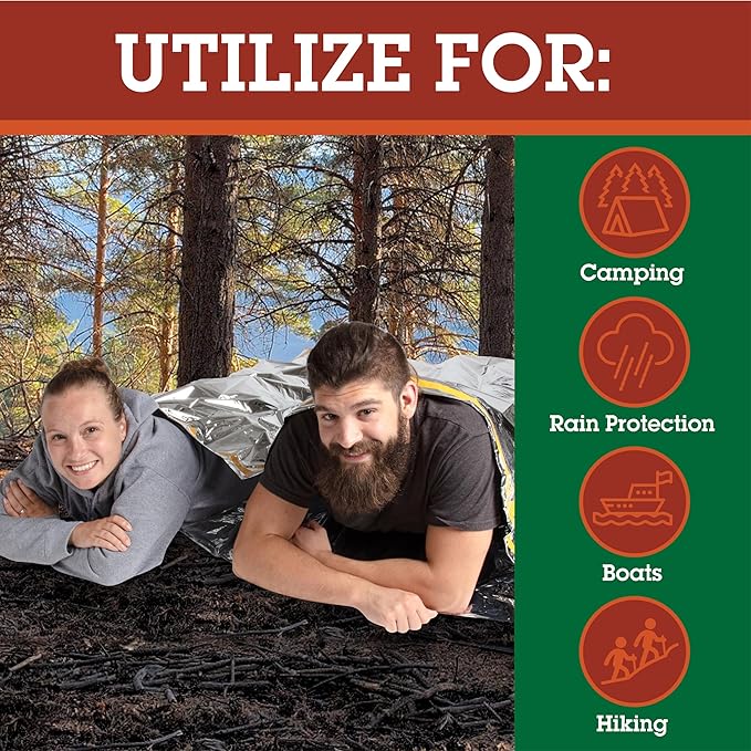 Emergency Thermal Mylar 2 Person Sleeping Bags -Ultra Compact - Image 2