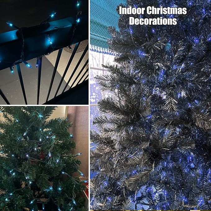 HISHINY Christmas Lights 100 Count Blue Christmas Tree String Lights - Image 5