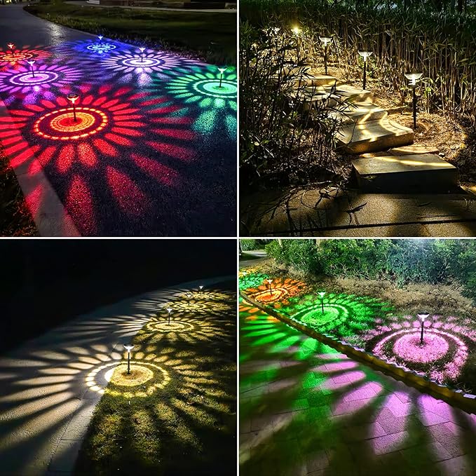 Bright Solar Pathway Lights 6 Pack, Color Changing+Warm White LED Solar Lights - Image 6