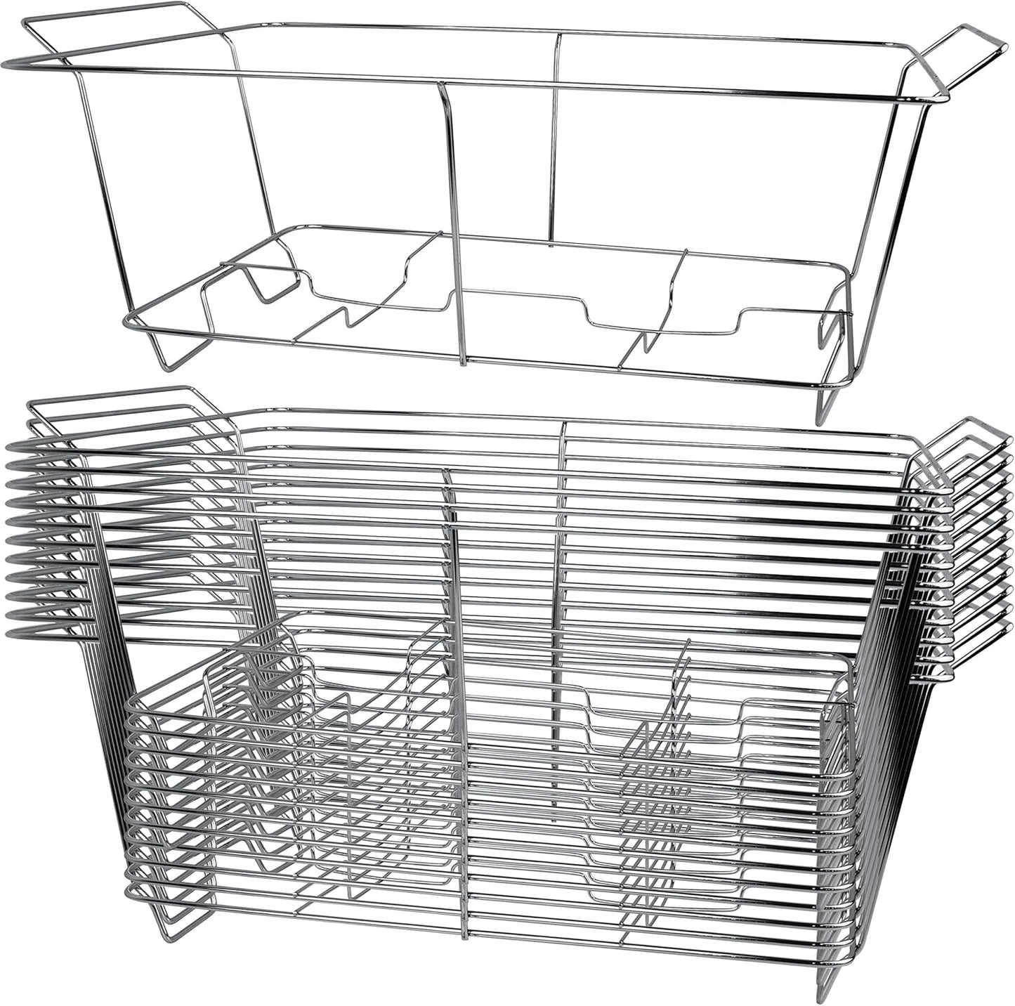 12 Pack Chafing Wire Rack Buffet Stand Chrome Frame for Events, Parties, Wedding, & Birthday Party Catering, Full Size Chafing Stand for Dish Serving Trays, Food Warmer Catering Supplies