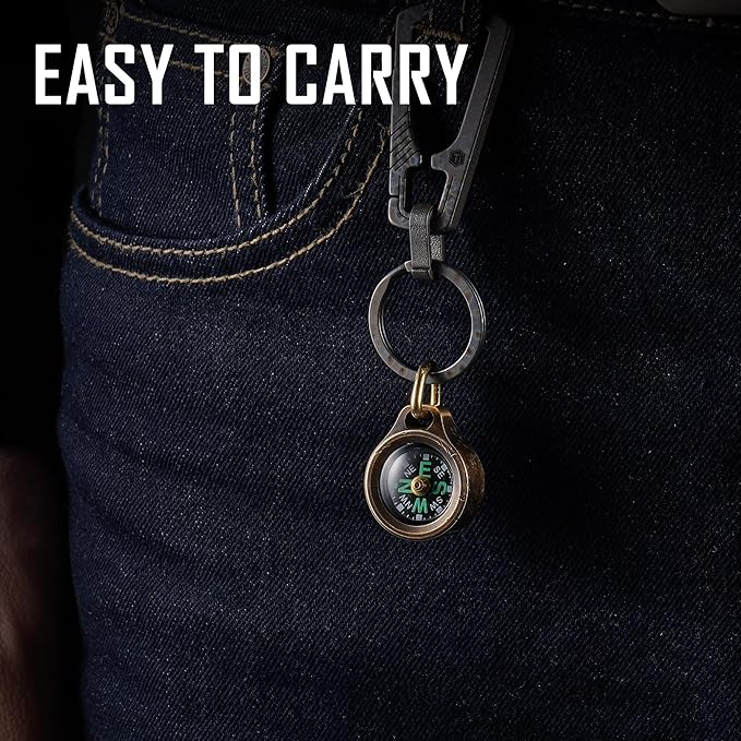 MecArmy Mini Titanium/Brass Compass, Waterproof IPX5 Pocket Compass - Image 7