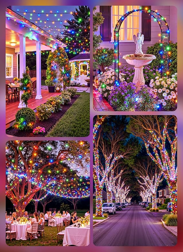 Brightown Solar String Lights Outdoor, 2 Pack Total 80FT 200 LED Solar Powered - Image 6