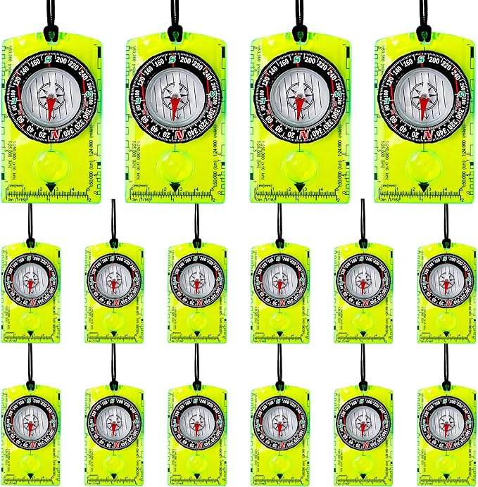 16 Pcs Orienteering Compass Acrylic Hiking Compass by Swakuta