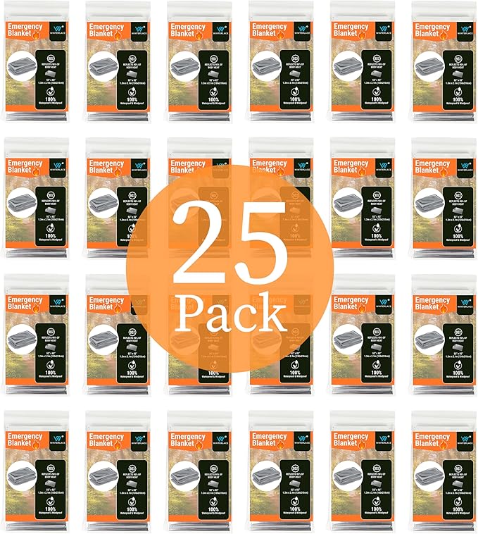 Winterlace Emergency Blankets 25-Pack Thermal Mylar Survival Rescue Camping - Image 3