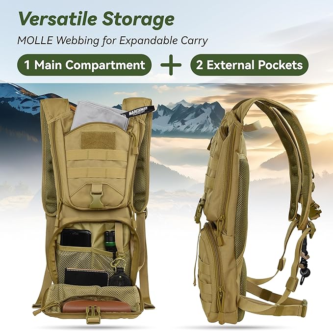 MARCHWAY Tactical Molle Hydration Pack Backpack - Image 4