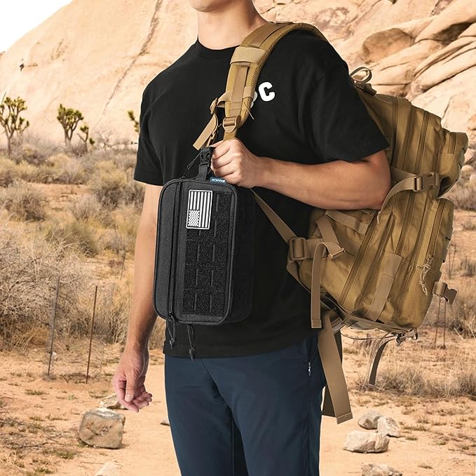 PAVILIA Tactical Toiletry Bag for Men, Travel Hygiene Bag, Military Gear Dopp - Image 7