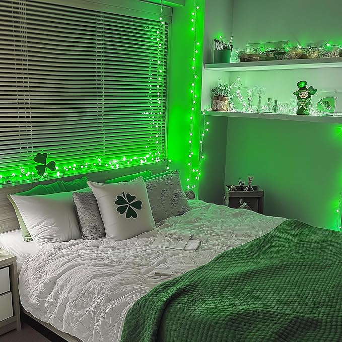 JMEXSUSS Green Christmas Lights Indoor Plug in, 150 LED Connectable String - Image 3