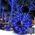 JMEXSUSS 600 LED Blue Solar Christmas Lights, 206.7ft Blue Christmas Lights by JMEXSUSS