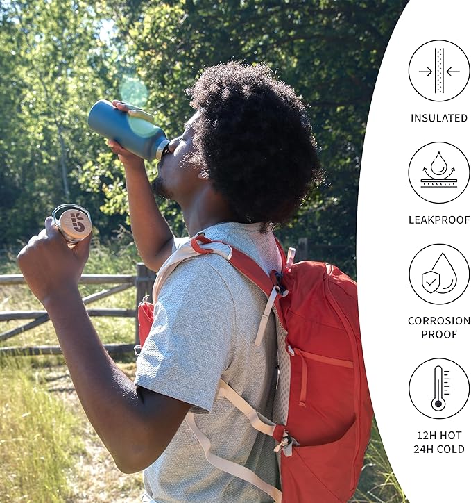 Bambaw 24 oz Stainless Steel Water Bottle, Insulated Metal Water Bottle Wide - Image 3